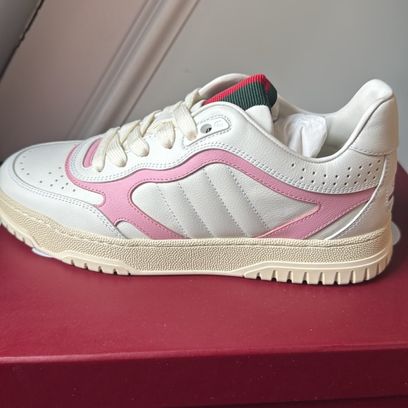 Gucci Shoes - Size 38.5 8.5 US Gucci Re-Web Sneakers White Pink Leather